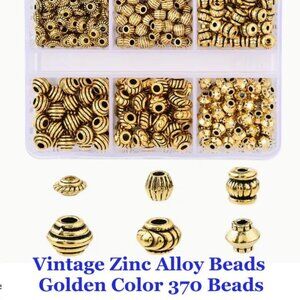 Vintage Zinc Alloy Beads  Golden Color 370 Beads